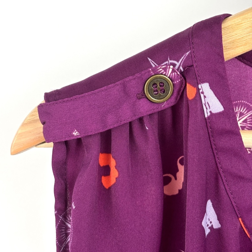Modcloth Purple Creative Contribution Binocular Compass Sleeveless Top Size 3x View 5
